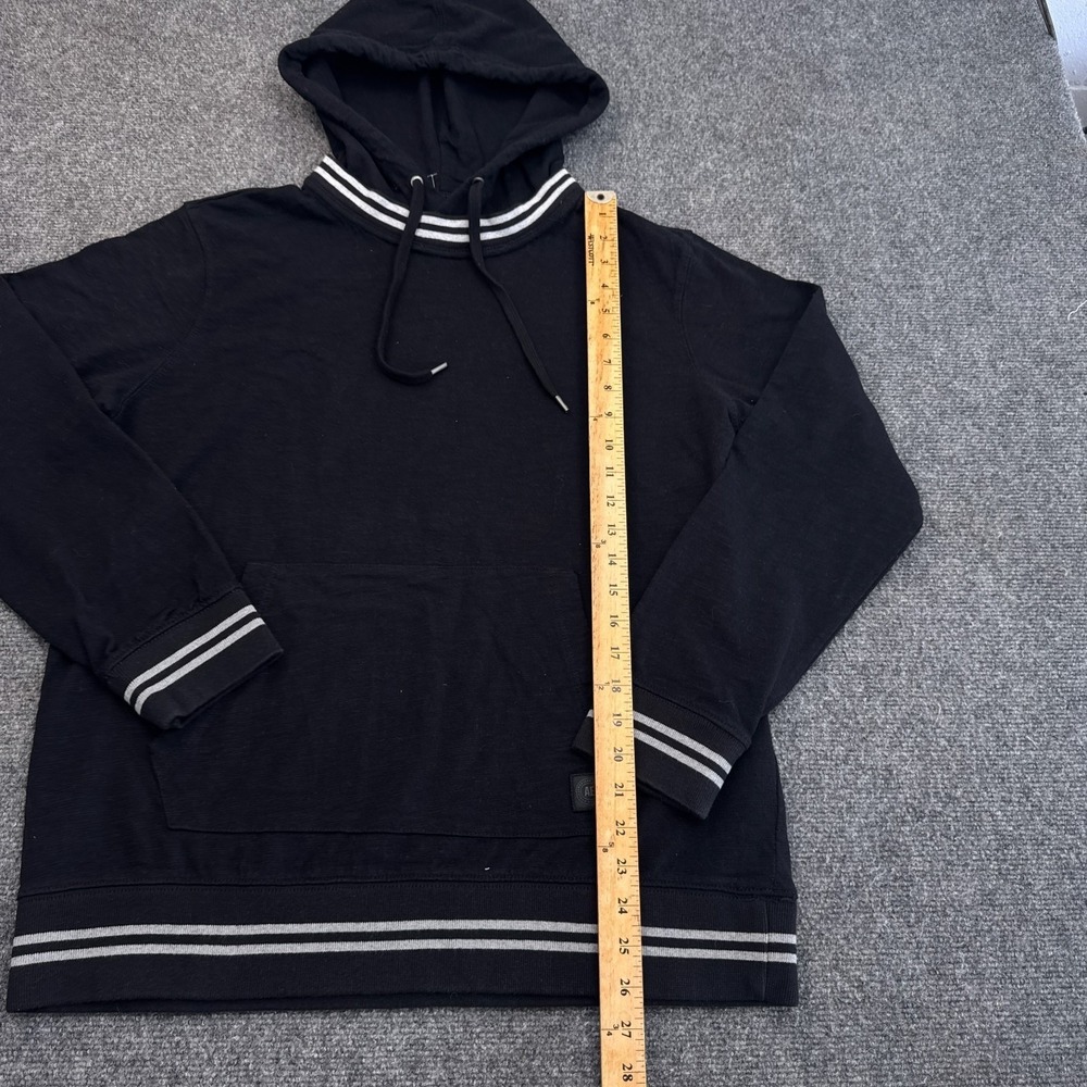 American Eagle Pullover Hoodie Mens Size Small Black White Knit Sweatshirt - Picture 6 of 10